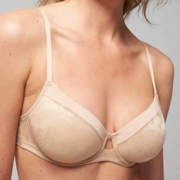 SOMA Lightest Lift Perfect Coverage Bra in Pale Sand Floral - Size 34DDD - Picture 1 of 14